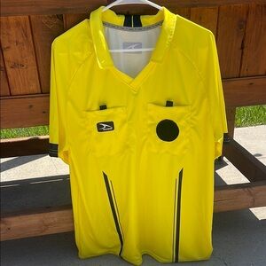 Yellow and Black V-Neck Jersey Referee NEW